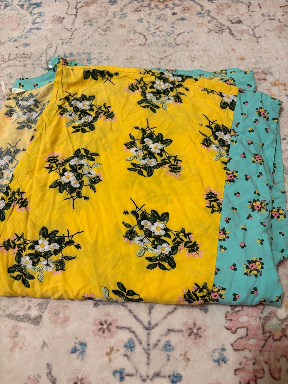 Matilda Jane What a Catch Kimono Beach Cover Up Yellow Aqua Floral - M/L. New! - Picture 3 of 4